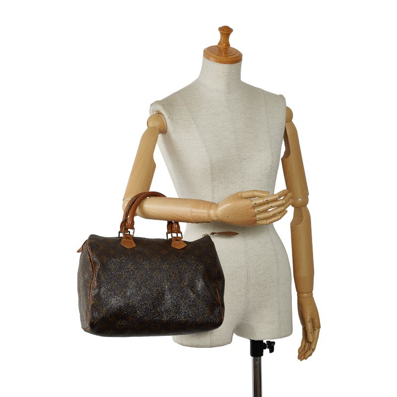 Louis Vuitton Monogram Speedyy 30 Handbag Mini Boston Bag M41526 Brown PVC Leather Louis Vuitton