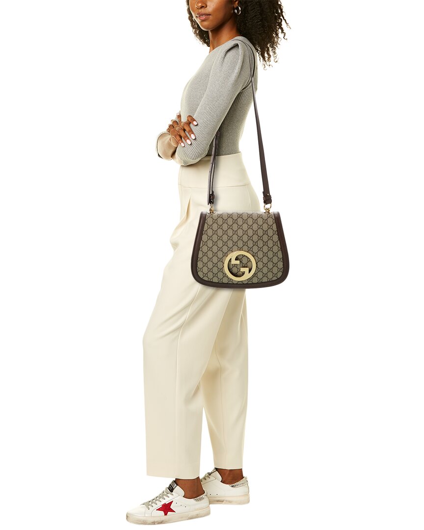 Luxury Gucci Trending 2025 Blondie Medium GG Supreme Canvas & Leather Bag