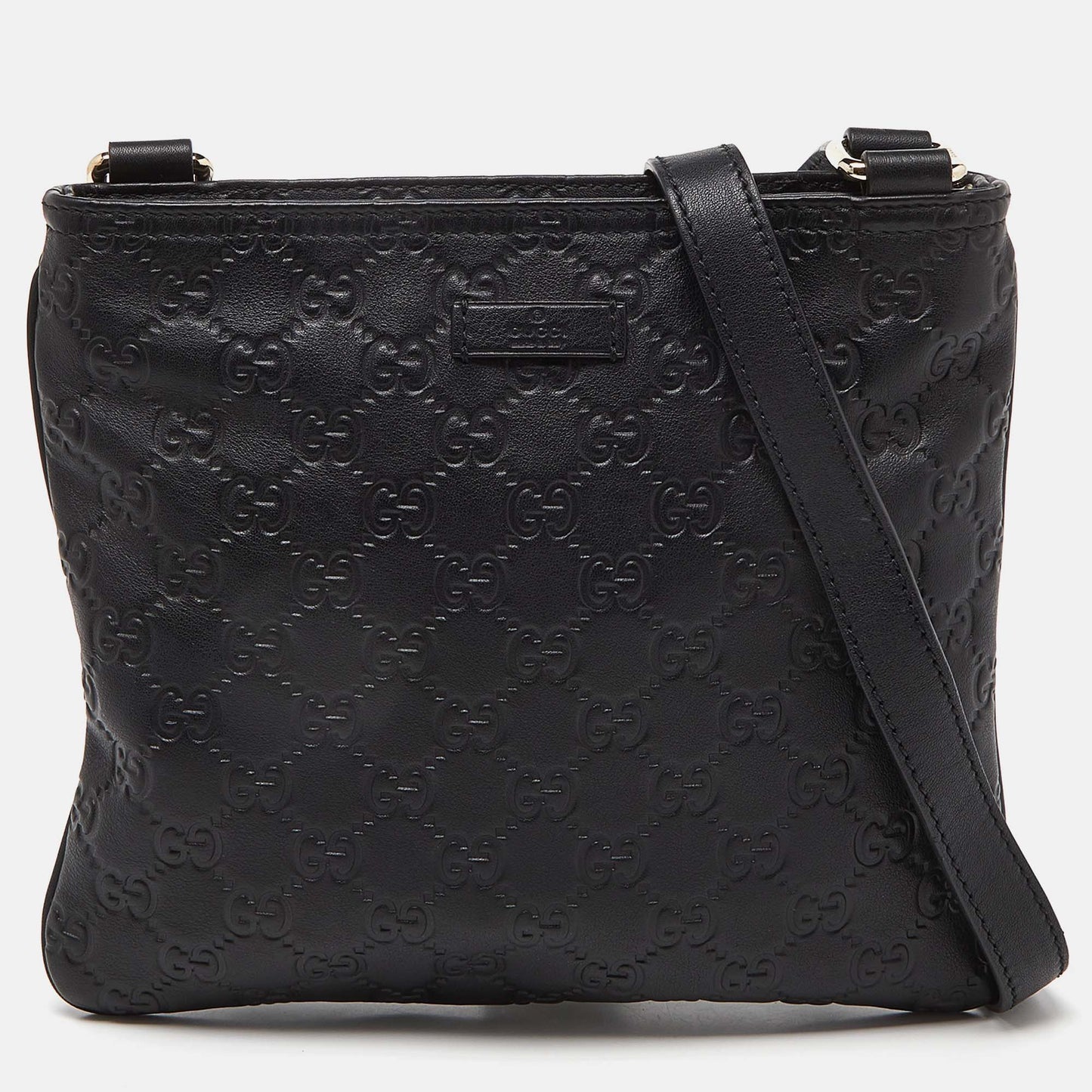 Luxury Gucci Trending 2025 Black Luxury Gucci Trending 2025ssima Leather Flat Crossbody Bag