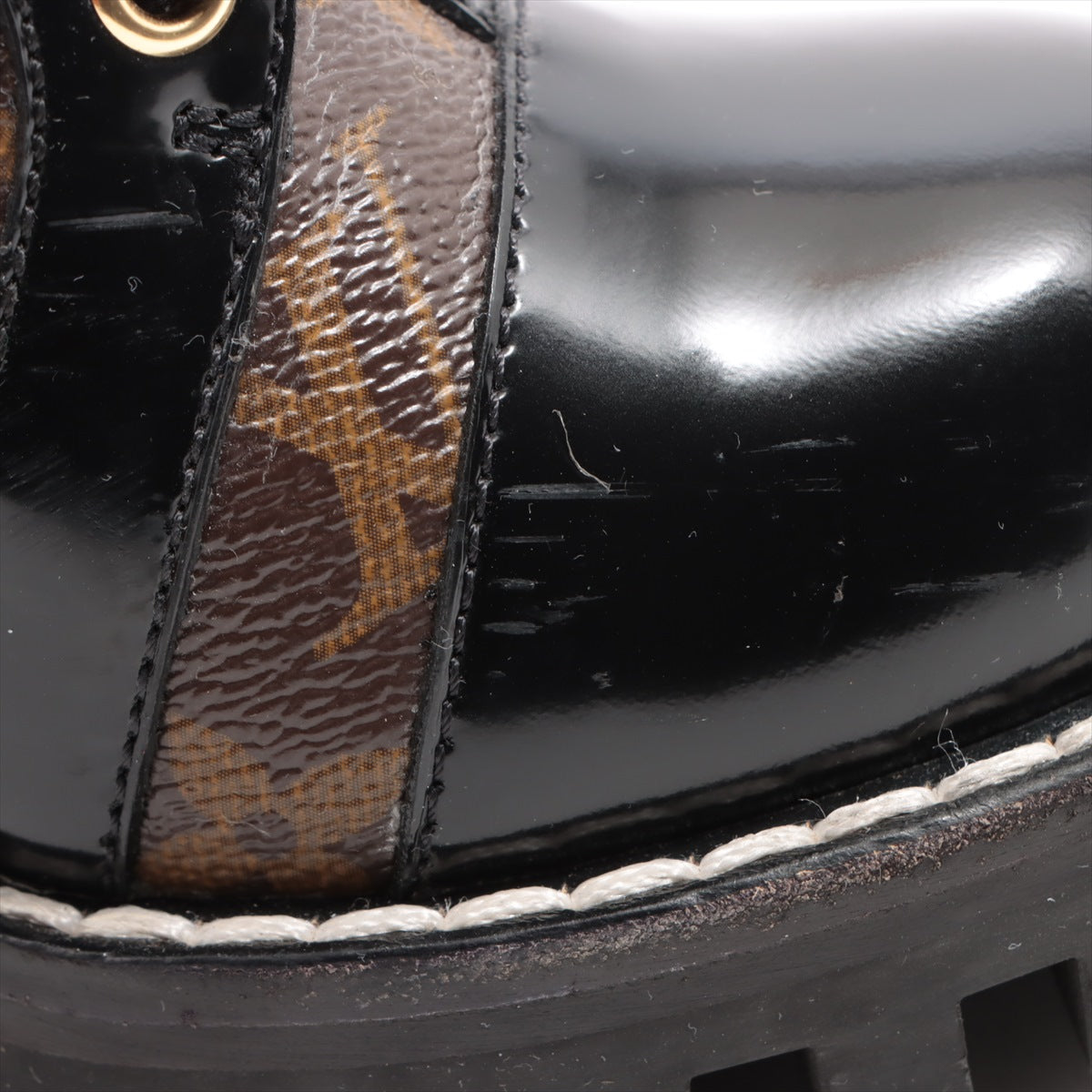 Louis Vuitton 21 years PVC Leather Boots 35 Black × Brown MA1211 Monogram Homo