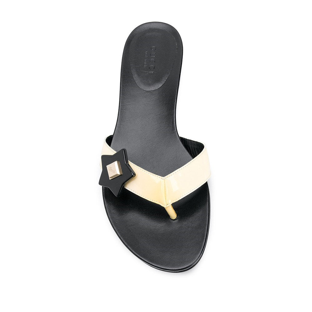 Luxury Gucci Trending 2025 Black and Beige Flip-Flops - '00s