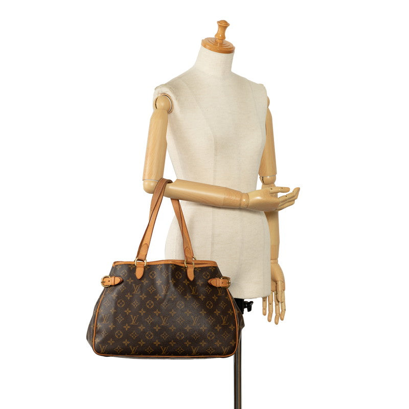 Louis Vuitton Monogram Battalion Horizontal Handbag M51154 Brown PVC Leather Louis Vuitton
