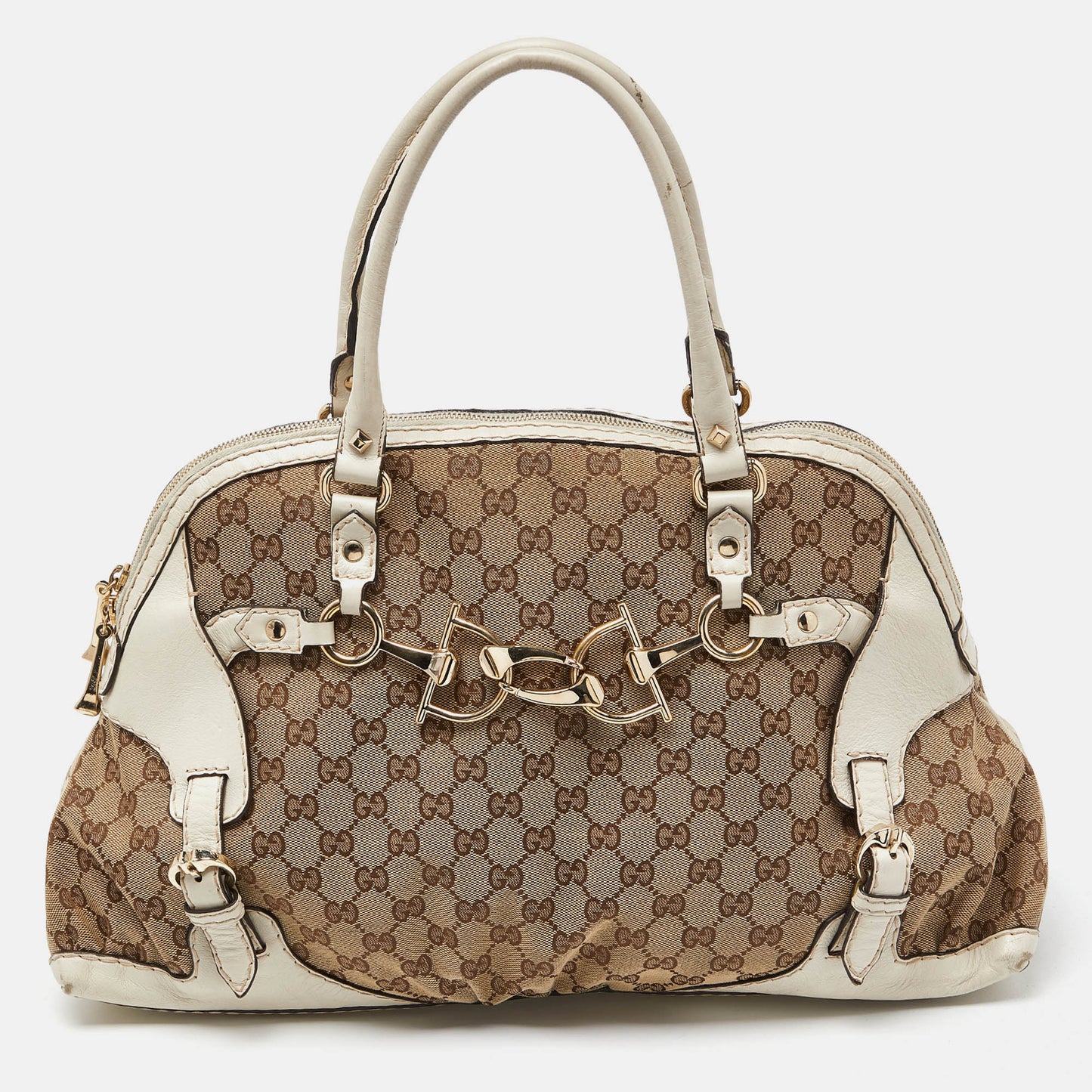 Luxury Gucci Trending 2025 Beige/Off White GG Canvas and Leather Bag