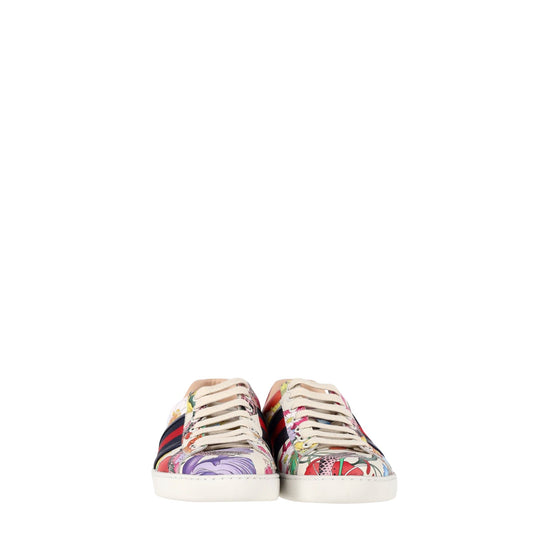 Luxury Gucci Trending 2025 Floral Snake Ace Sneakers in Multicolor Leather