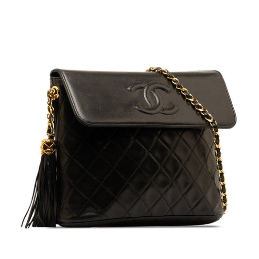 Chanel Coco Tucson Chain Shoulder Bag Black G CHANEL