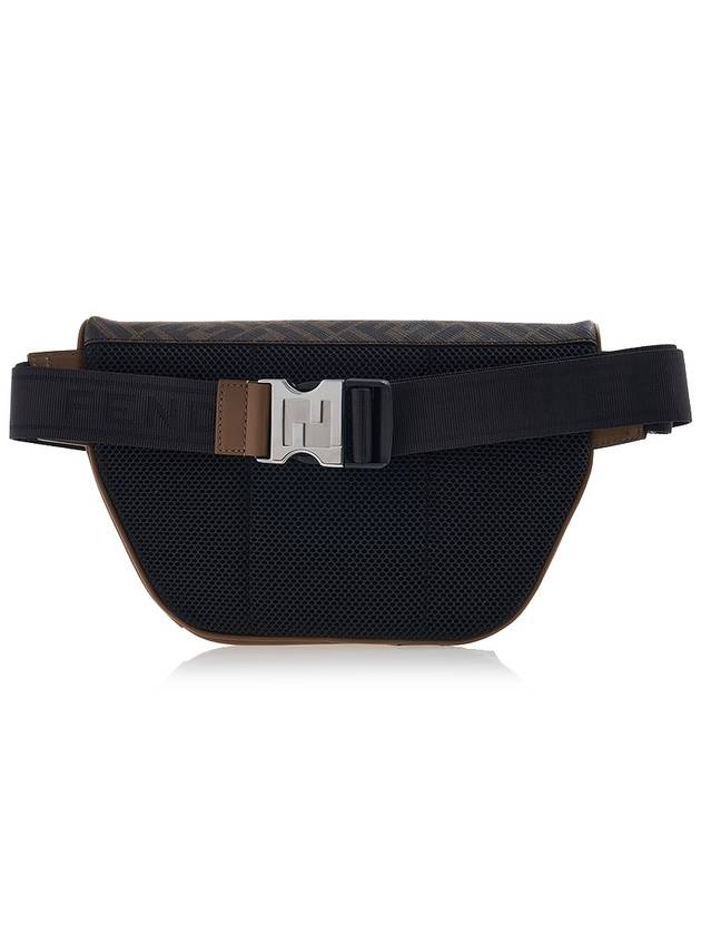 Luxury Fendi FF Monogram Logo Leather Belt Bag Brown