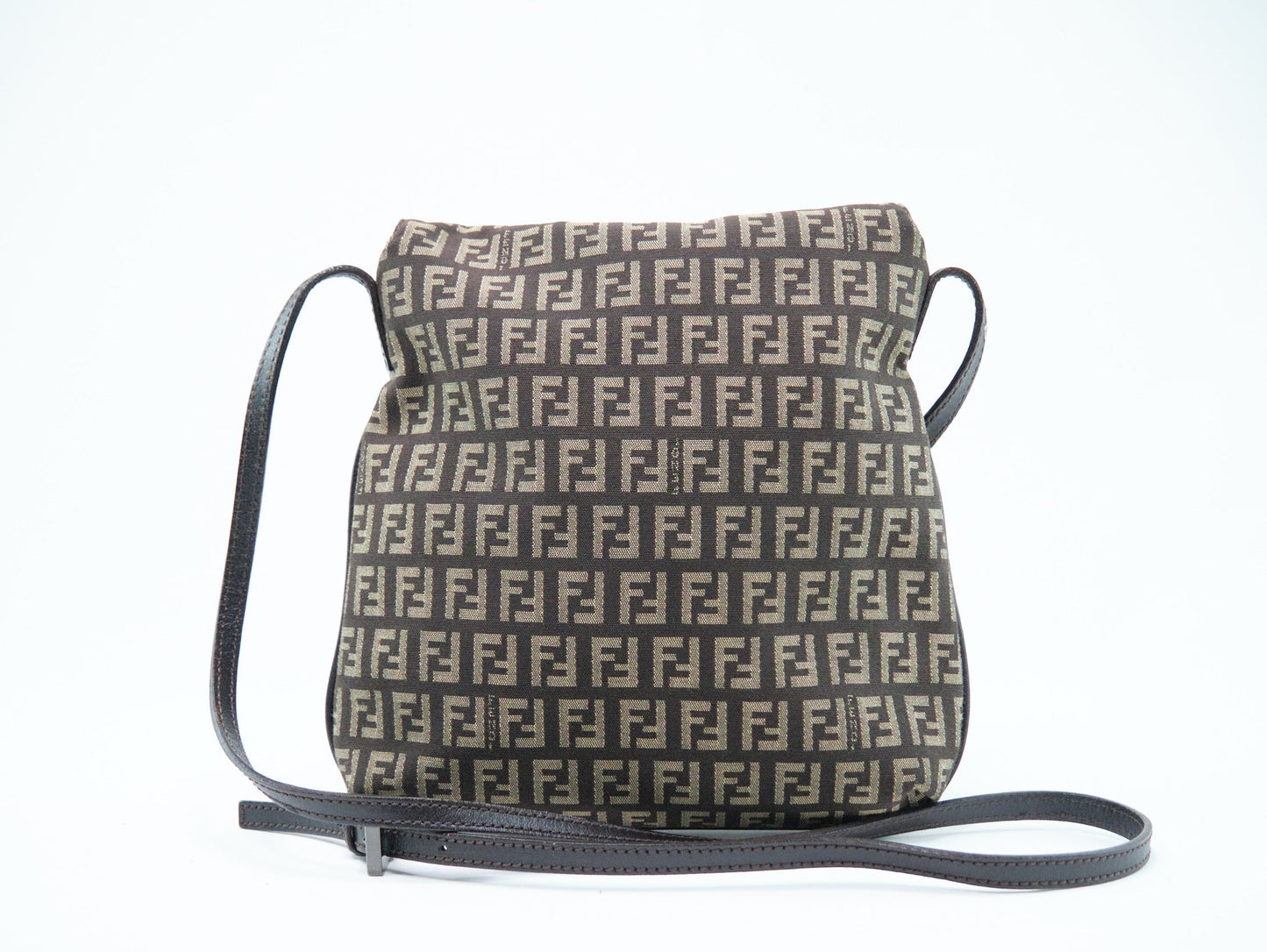 Luxury FendiZucchino Canvas Crossbody Bag - '10s