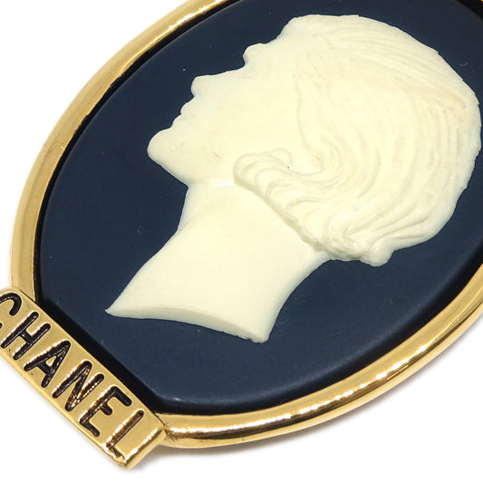 Chanel Cameo Earrings Clip-On Gold