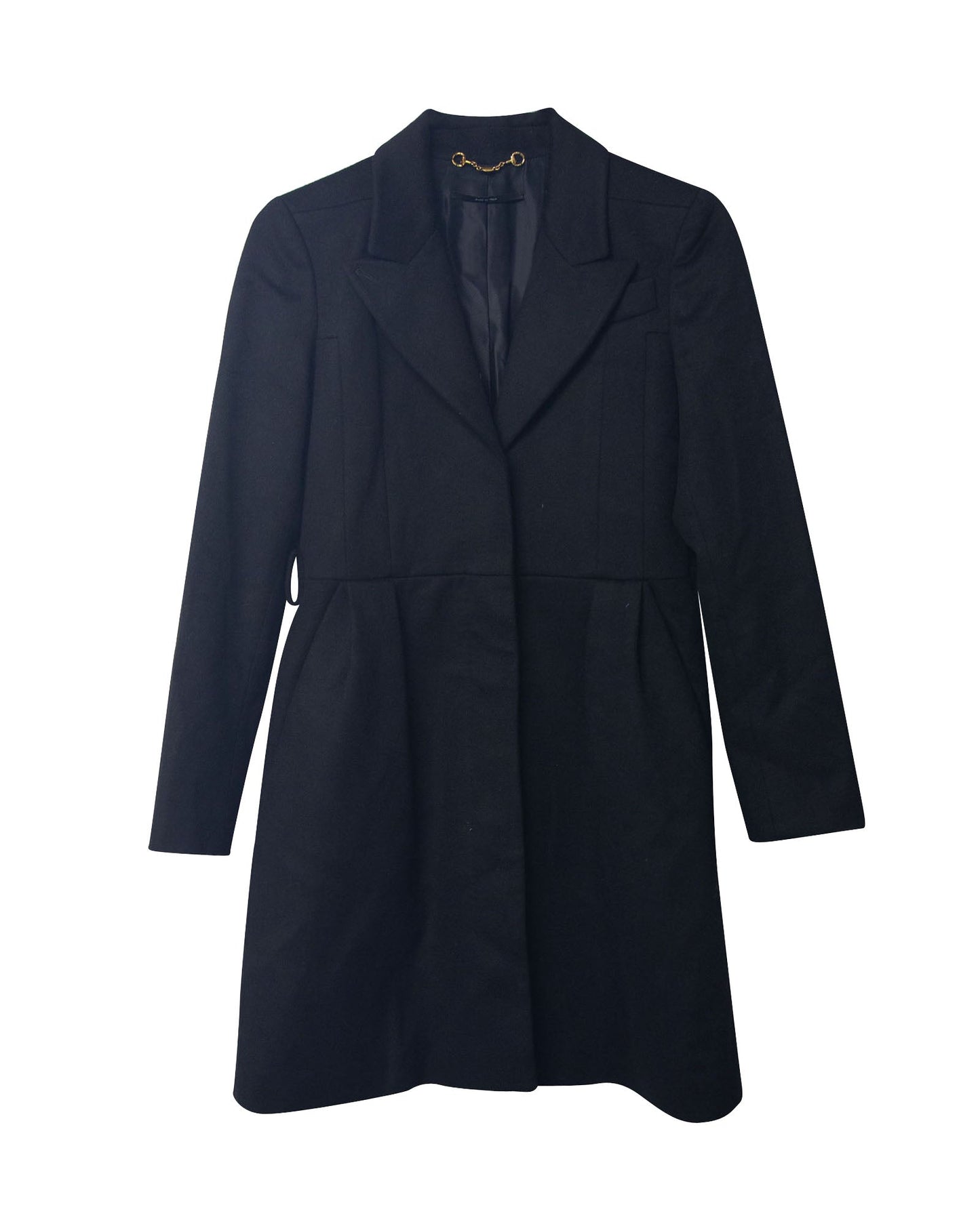 Luxury Gucci Trending 2025 Coat with Peak Lapel Collar in Black Cupro