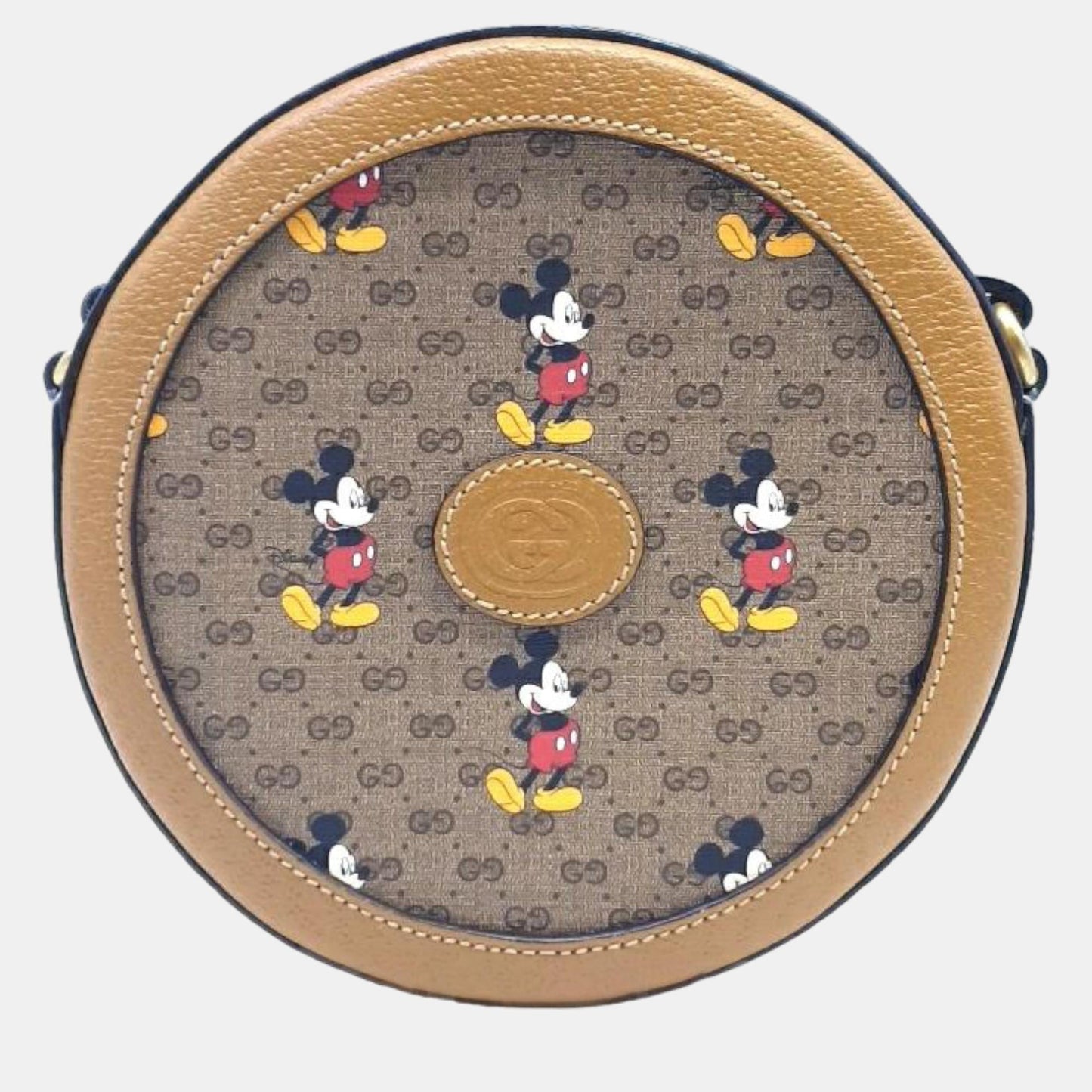 Luxury Gucci Trending 2025 x Disney Brown Mickey Mouse Round Shoulder Bag