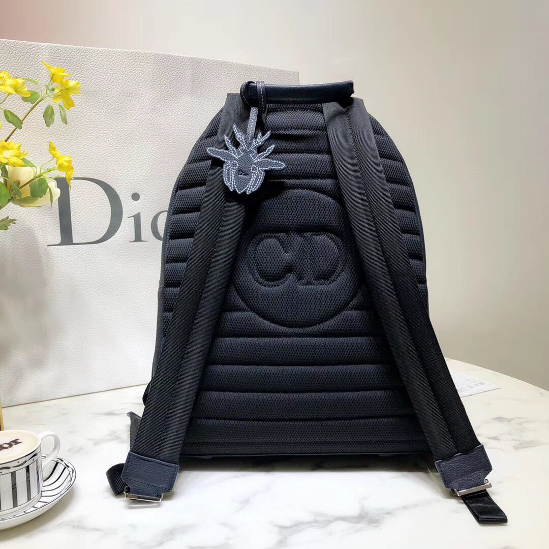 Luxury DiorRider Rucksack Backpack In Navy Blue Calfskin