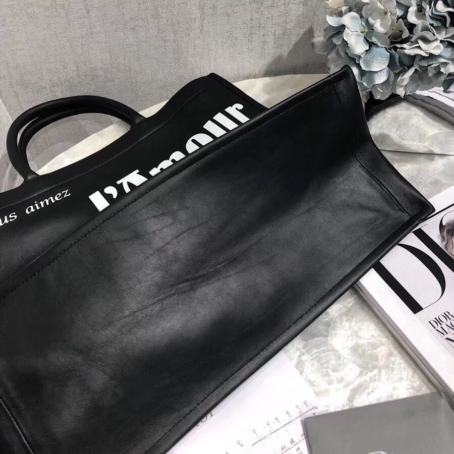 Luxury DiorSurrealism Book Tote In Black Printed Calfskin