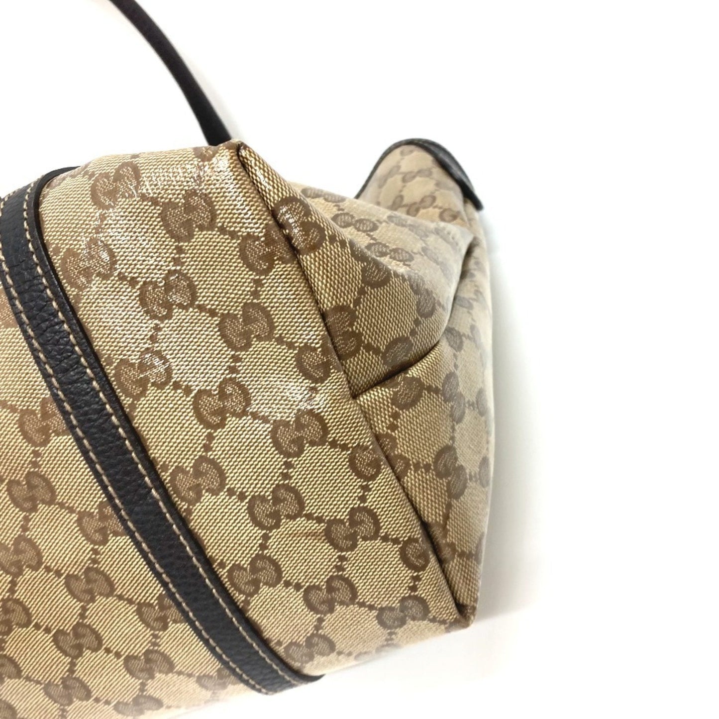 Gucci Gg Crystal Leather Coated Canvas Handbag Tote Bag