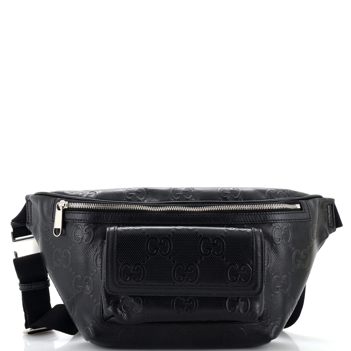 Luxury Gucci Trending 2025 Front Pocket Belt Bag GG Embossed Perforated Leather