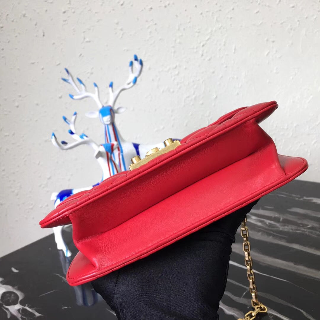 Luxury DiorSmall Dioraddict Flap Bag In Cherry Lambskin