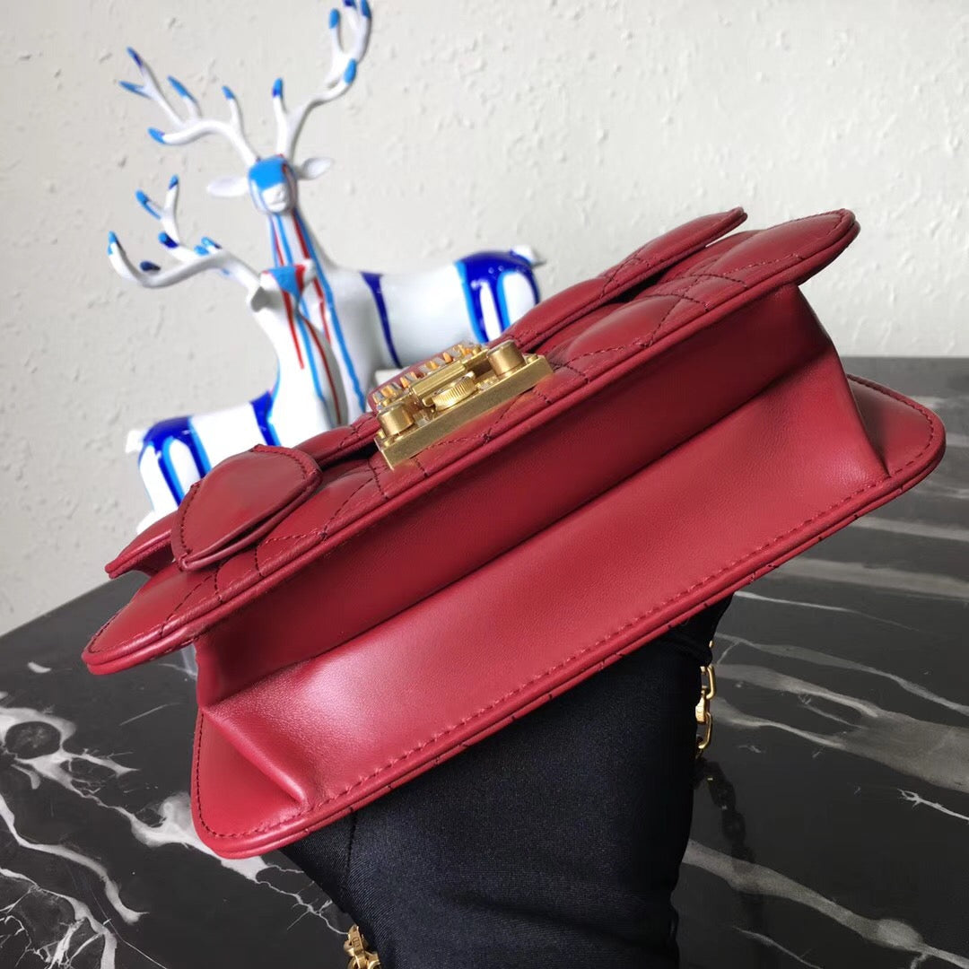 Luxury DiorSmall Dioraddict Flap Bag In Red Lambskin