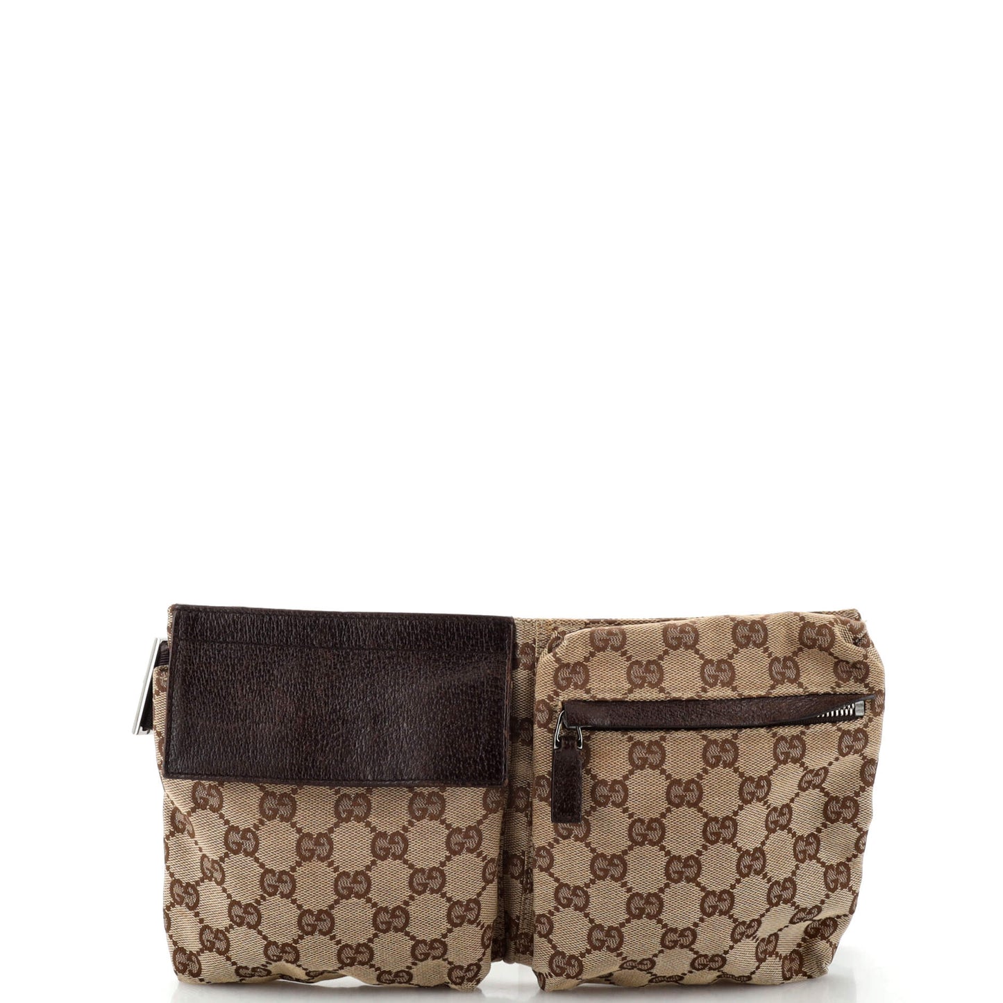 Luxury Gucci Trending 2025 Vintage Double Belt Bag GG Canvas