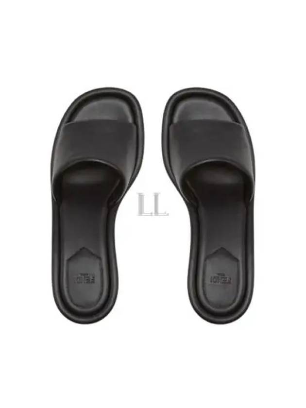Luxury Fendi FF Baguette Motif Nappa Leather Sandals Black