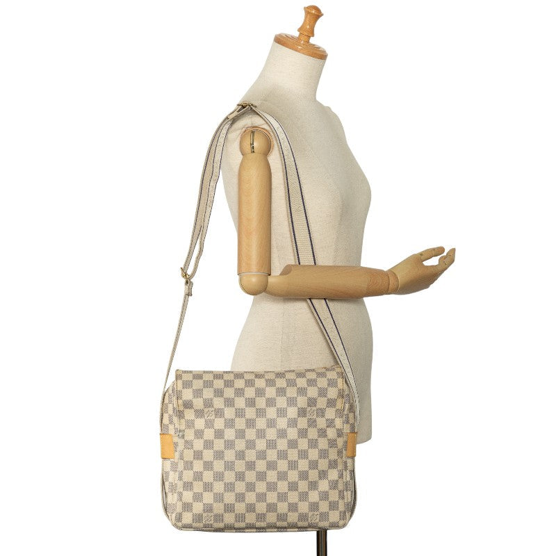 Louis Vuitton Damier Azur Navyglio N51189 White PVC Leather Louis Vuitton
