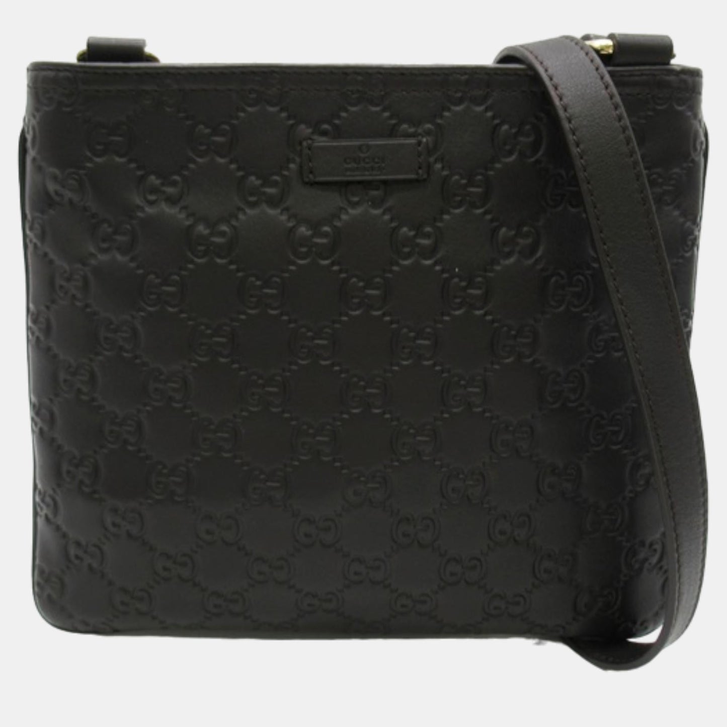 Luxury Gucci Trending 2025 Brown Leather Luxury Gucci Trending 2025ssima Flat Messenger Bag