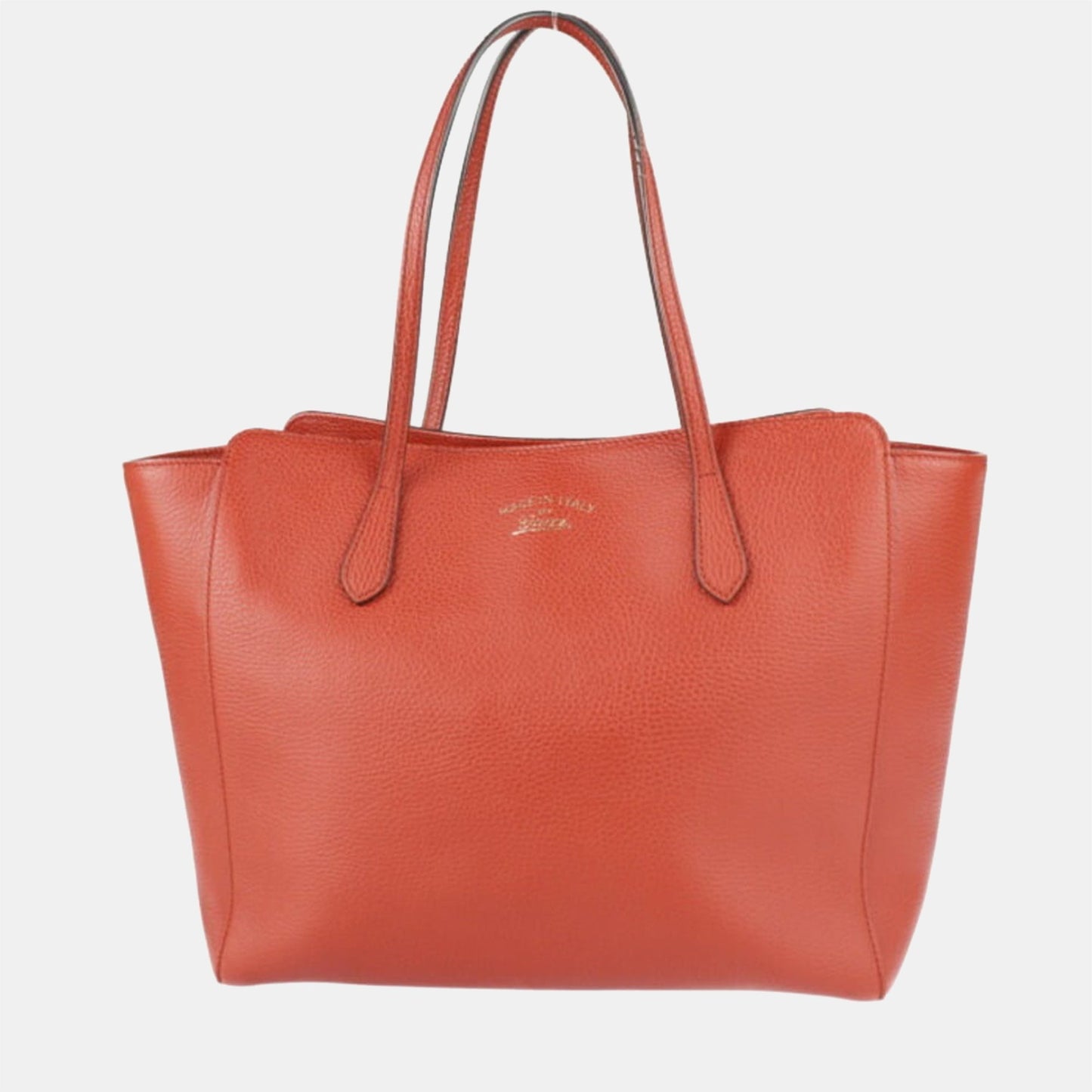 Luxury Gucci Trending 2025 Orange Leather Medium Swing Tote Bag