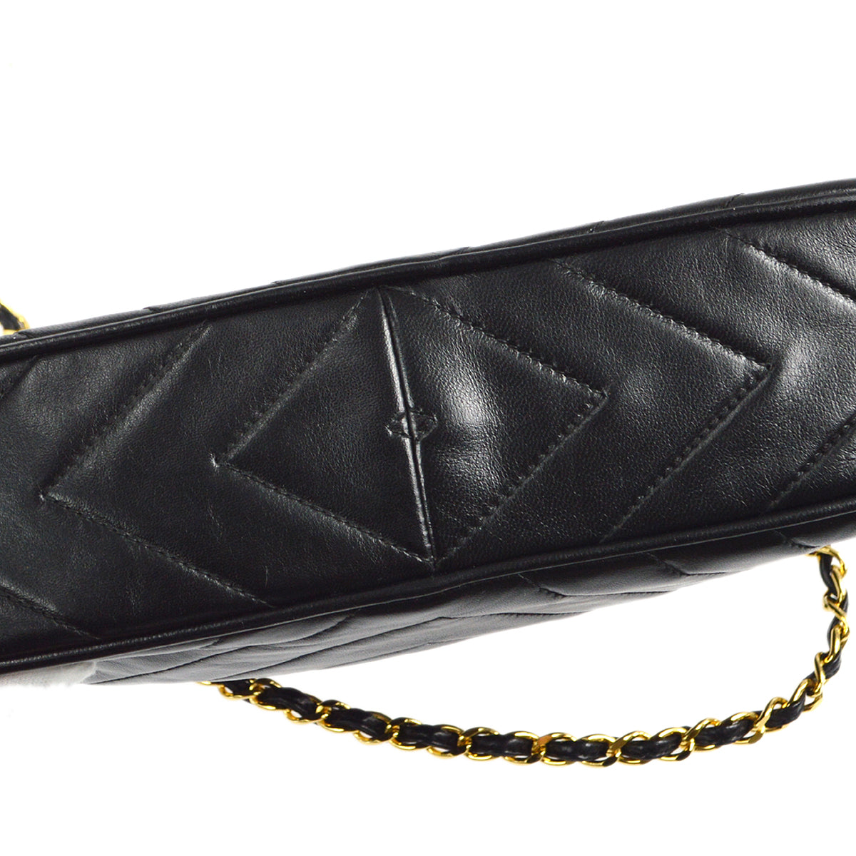 Luxury Chanel 1991-1994 Diamond Stitch Camera Bag Small Black Lambskin