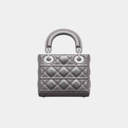 Mini Lady Luxury Dior Bag Metallic Silver Tone