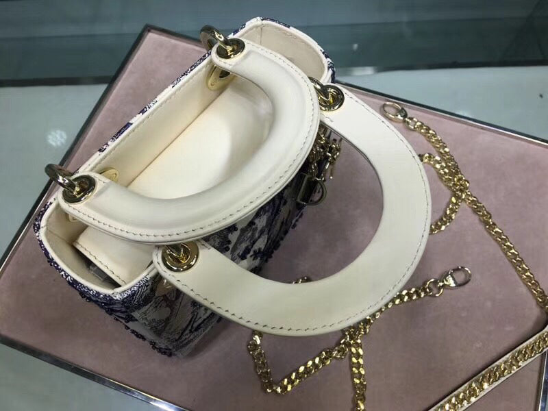 Luxury DiorToile De Jouy Mini Lady Luxury DiorBag With Chain