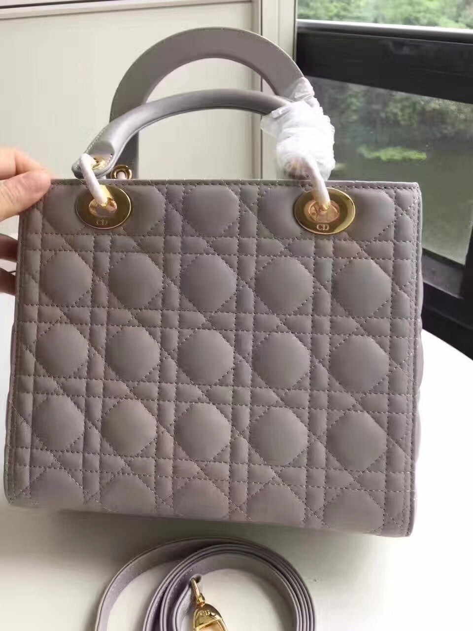 Luxury DiorMedium Lady Luxury DiorBag In Grey Lambskin