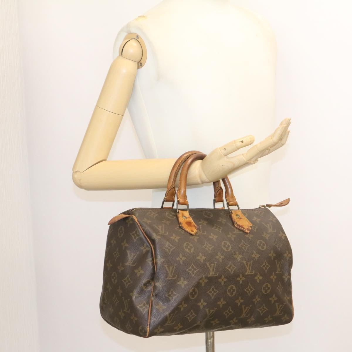 LOUIS VUITTON Monogram Speedy 35 Hand Bag M41524 LV ds047