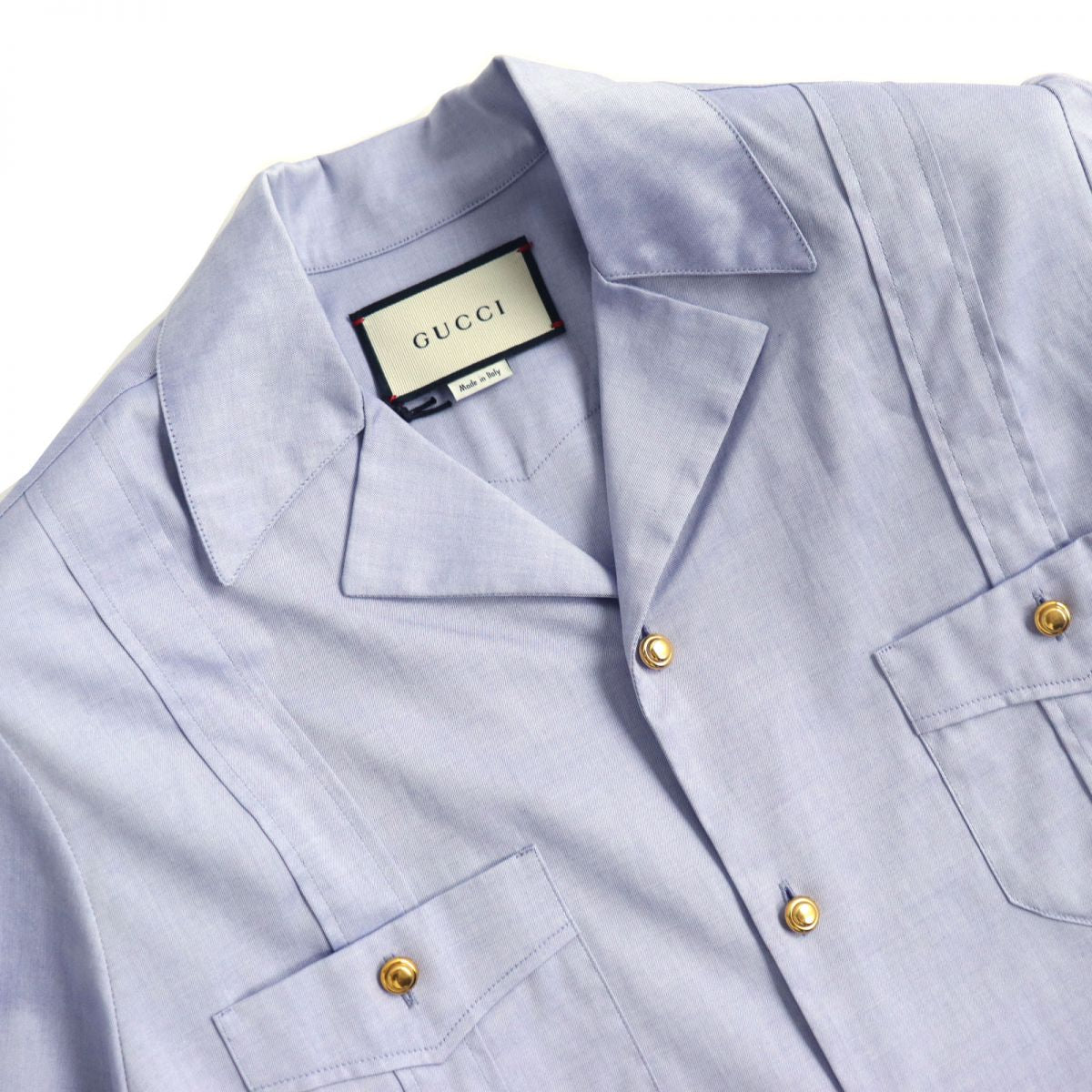 Luxury Gucci Trending 2025 Gold Button Cotton Shirt for Men