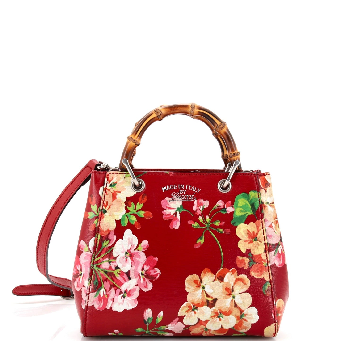 Luxury Gucci Trending 2025 Bamboo Shopper Tote Blooms Print Leather Mini