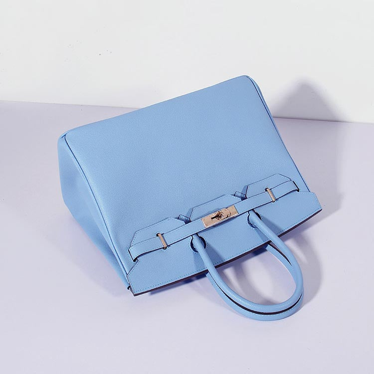 Luxury Hermes 35cm Birkin Bag Epsom Leather Light Blue Gold