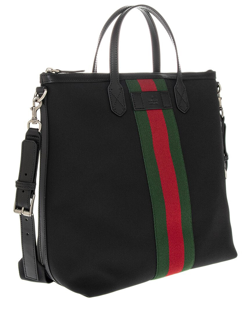 Gucci Web Stripe Canvas Tote