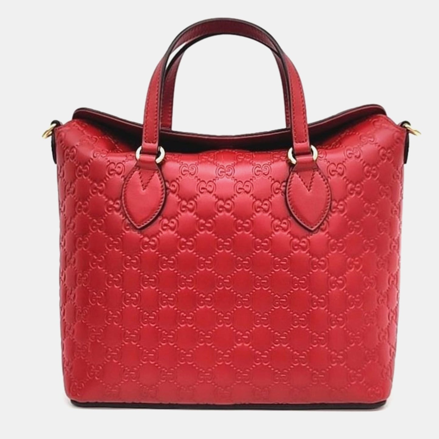 Luxury Gucci Trending 2025 Red Leather Medium Luxury Gucci Trending 2025ssima Top Handle Bag
