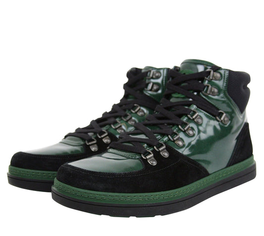Gucci Men's Contrast Combo High top Suede Leather Sneaker