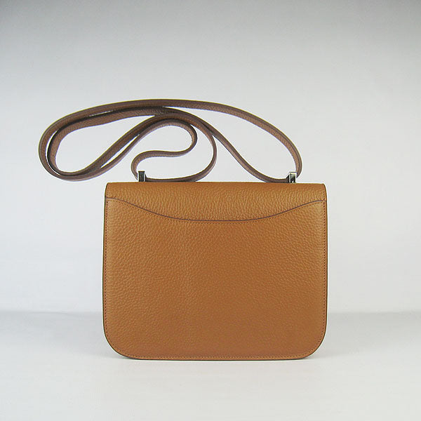Luxury Hermes Constance Cowskin Leather Bag H017 light coffee silver