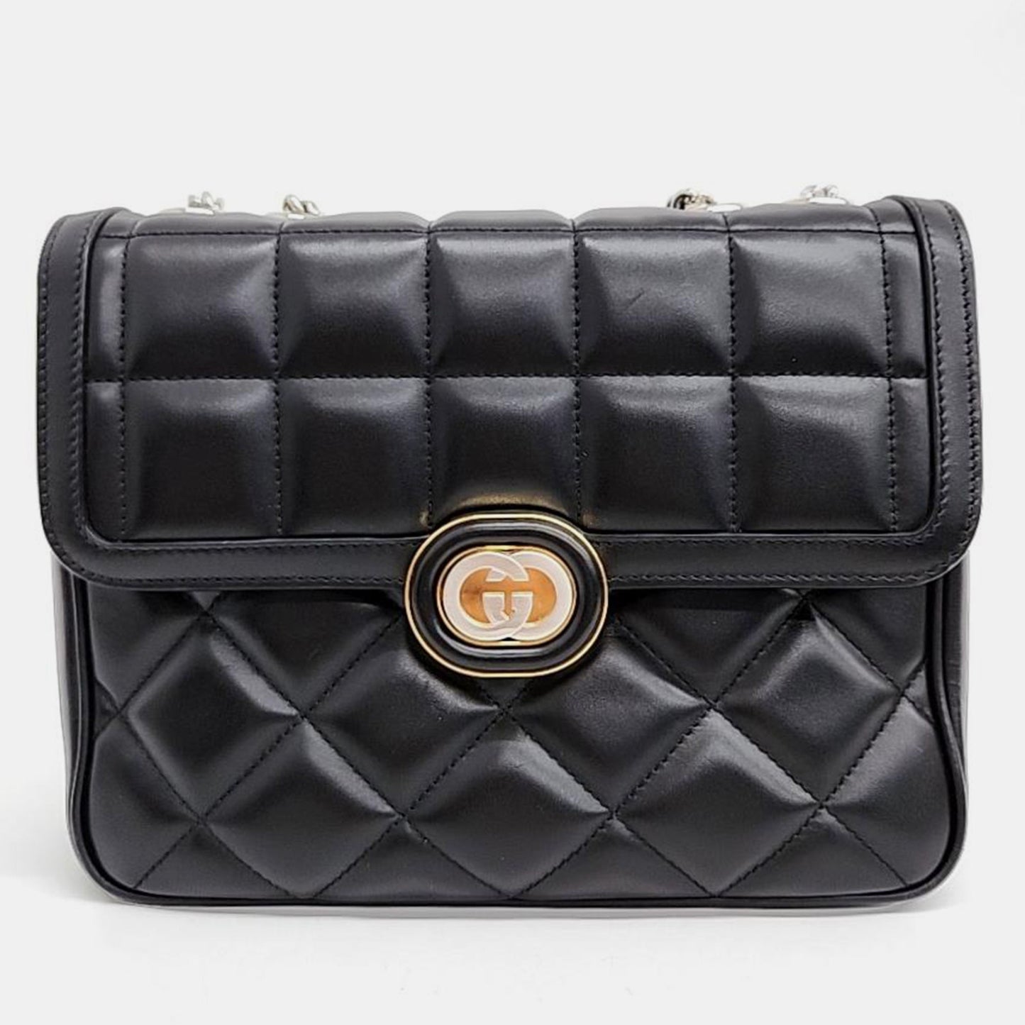 Luxury Gucci Trending 2025 Black Leather Small Shoulder Bag