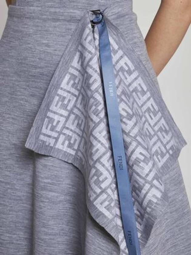 Luxury Fendi Skirt Grey Wool Skirt