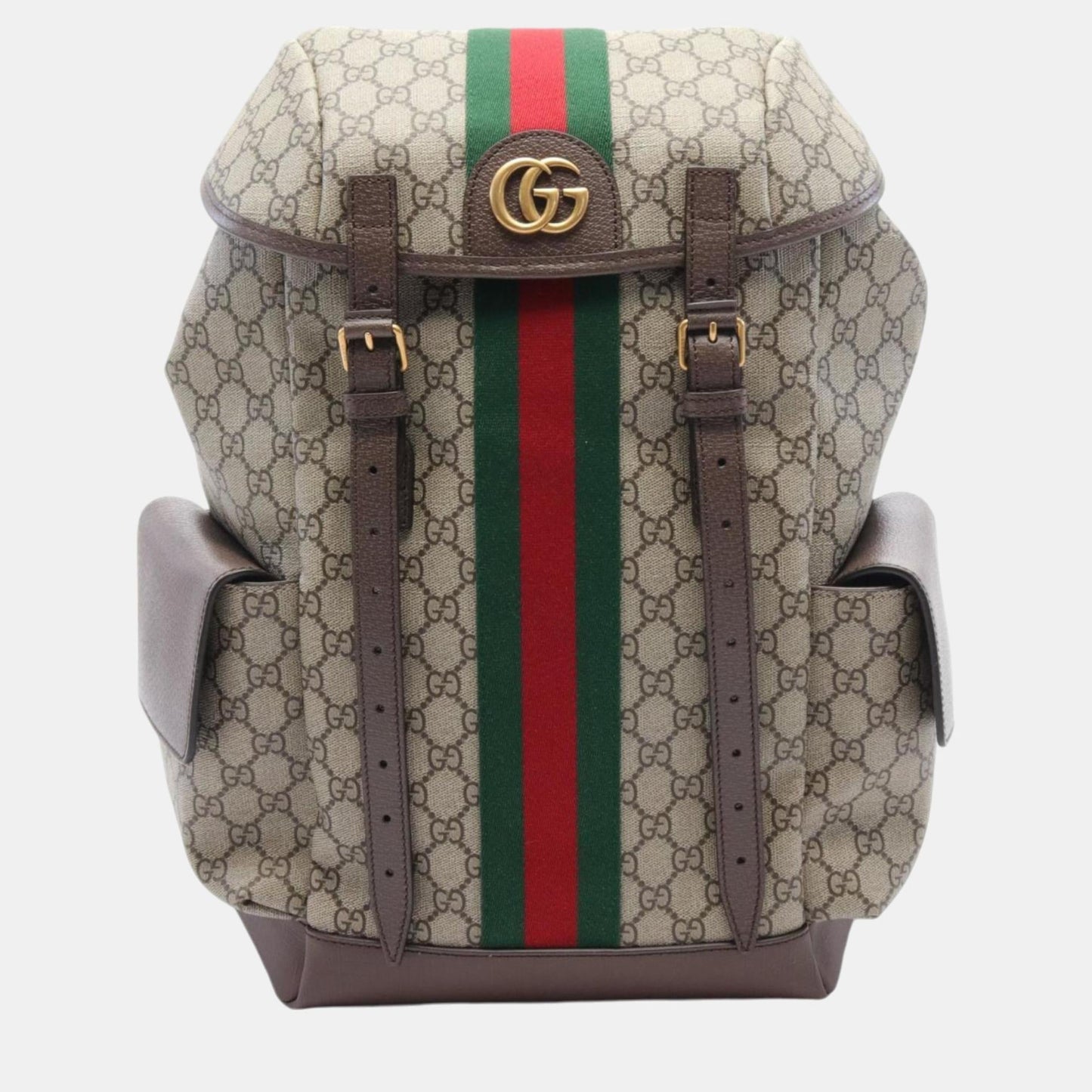 Luxury Gucci Trending 2025 Beige Brown Multicolor Coated Canvas Leather Ophidia GG Supreme Backpack