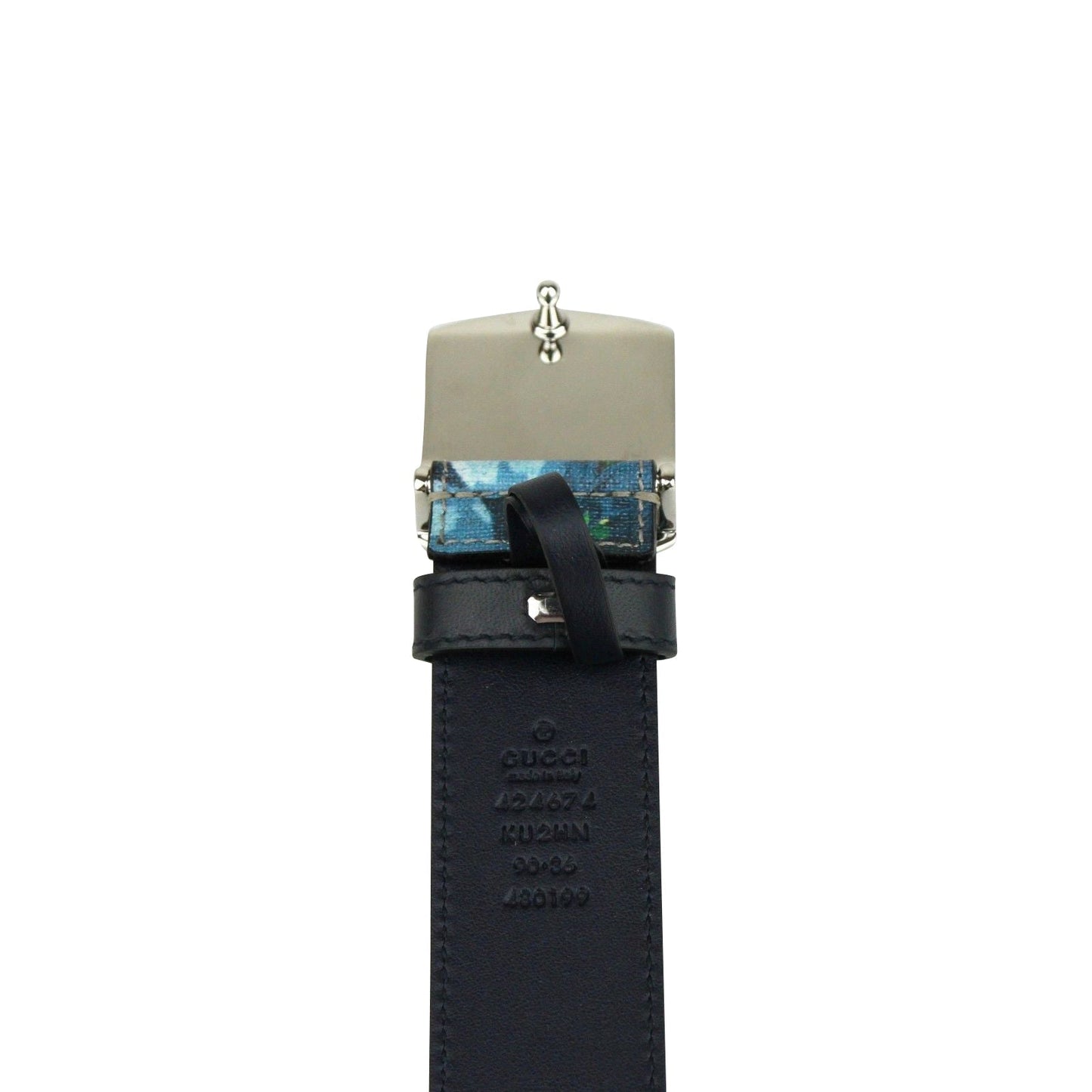 Gucci Unisex Buckle GG Supreme Coated Canvas Belt With Box