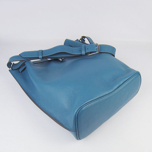 Luxury Hermes Nappa Leather Shoulder Bag H2804 blue Silver