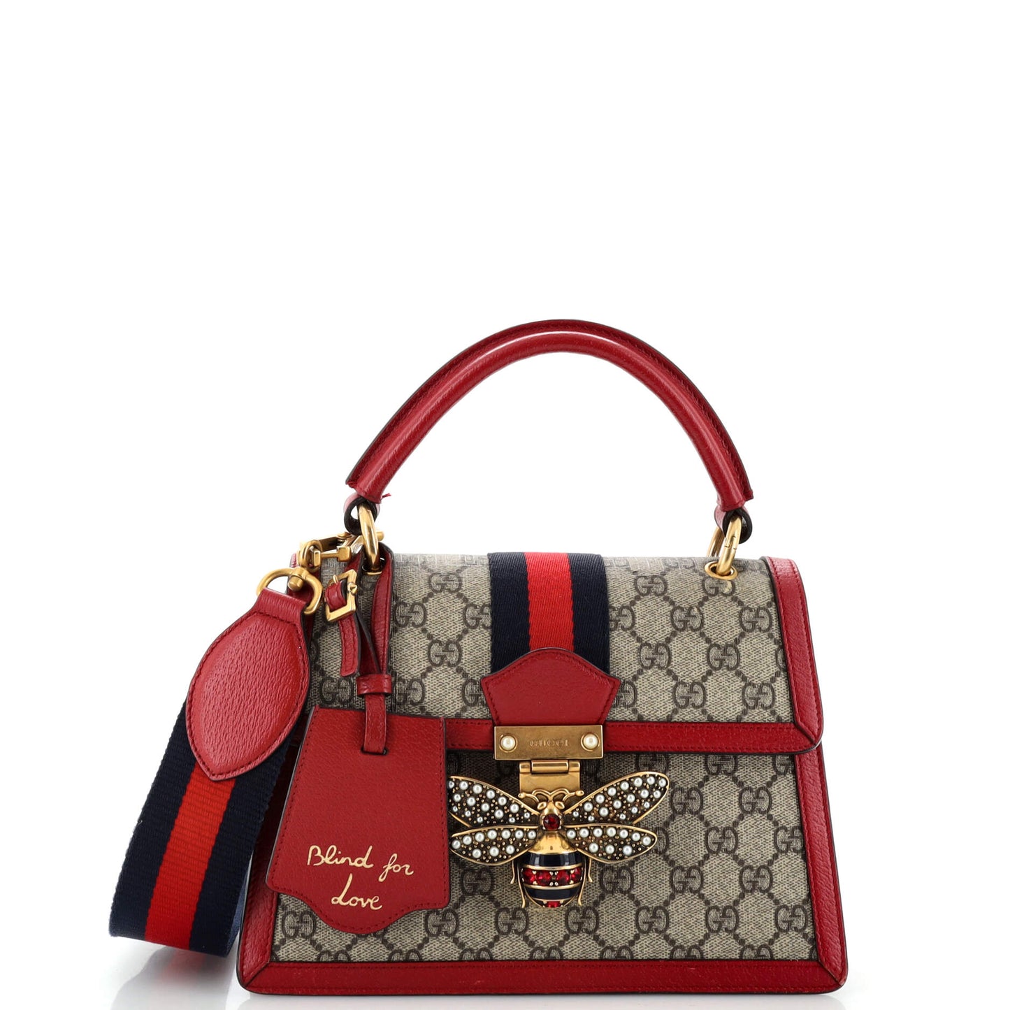 Luxury Gucci Trending 2025 Queen Margaret Top Handle Bag GG Coated Canvas Small