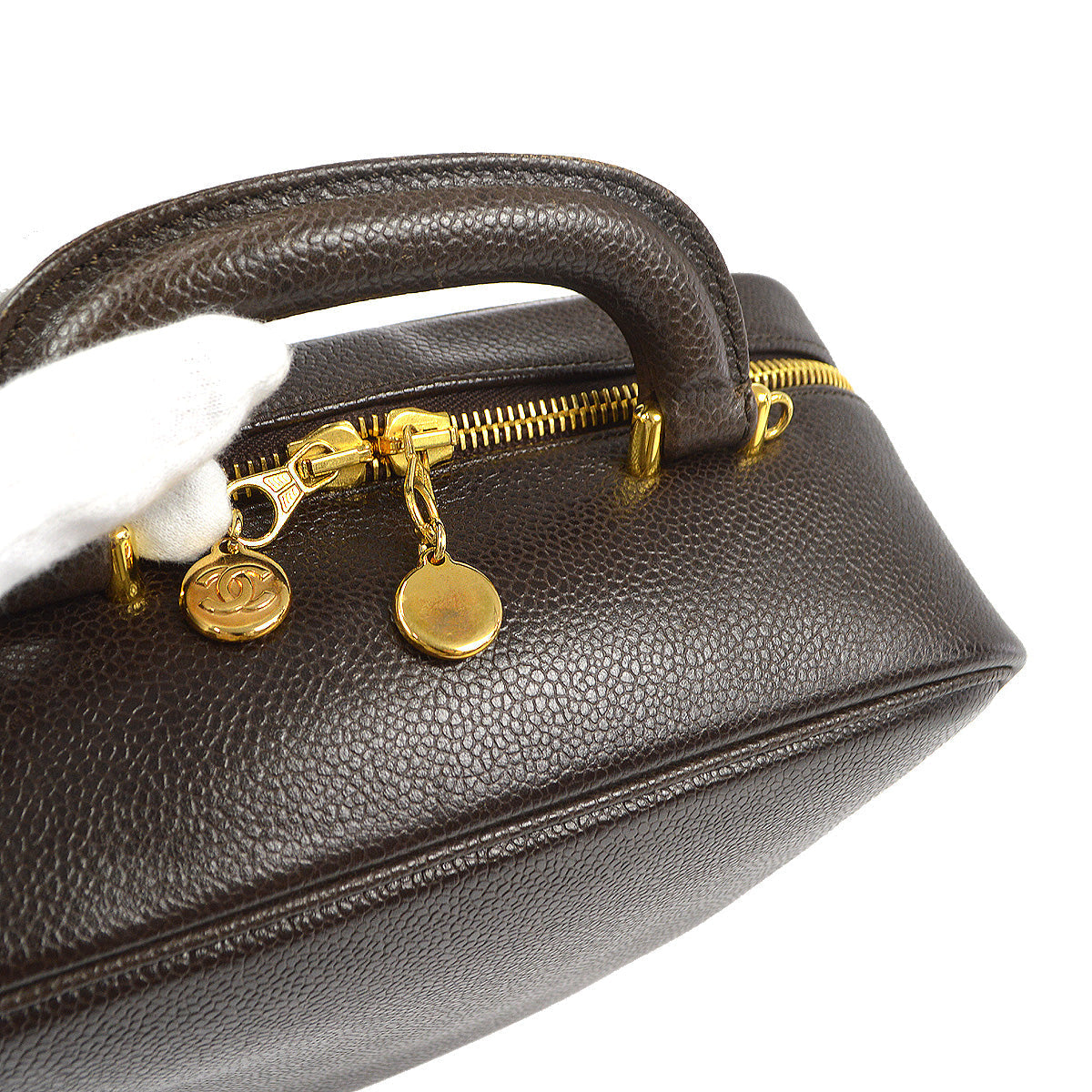 Luxury Chanel Black Caviar Vanity 2way Shoulder Handbag