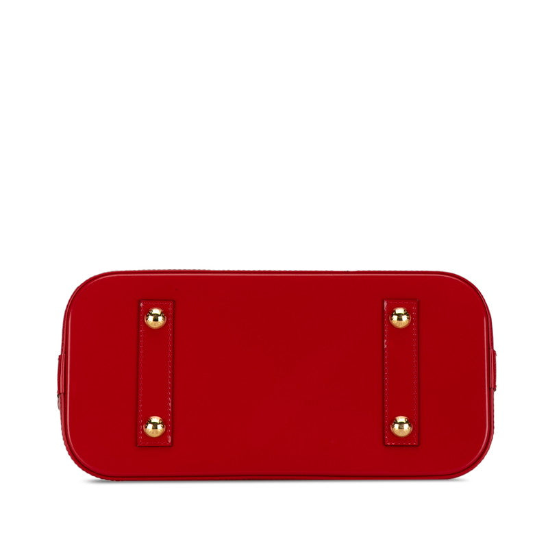 Louis Vuitton Monogram Vernis Alma MM Handbag M90098 Rose Andy Red Patent Leather Louis Vuitton