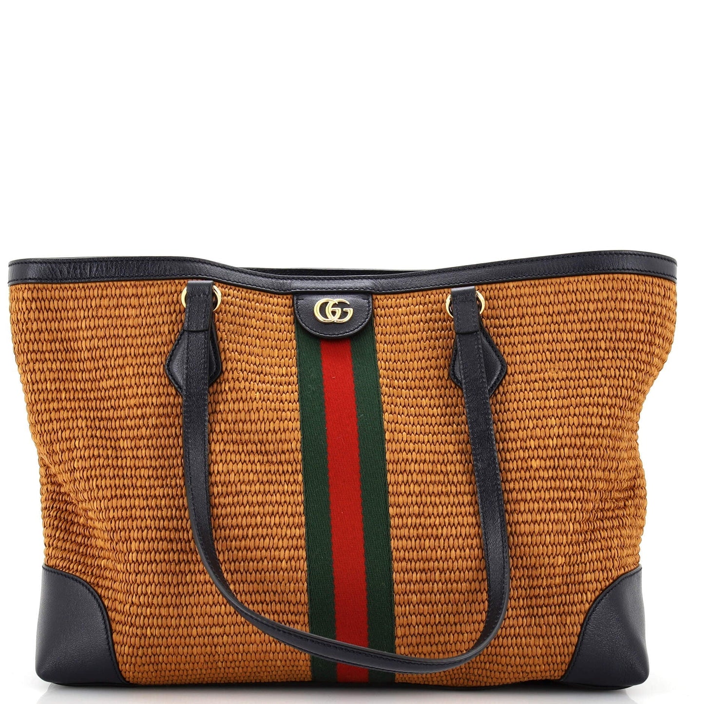 Luxury Gucci Trending 2025 Ophidia Shopping Tote Straw Medium