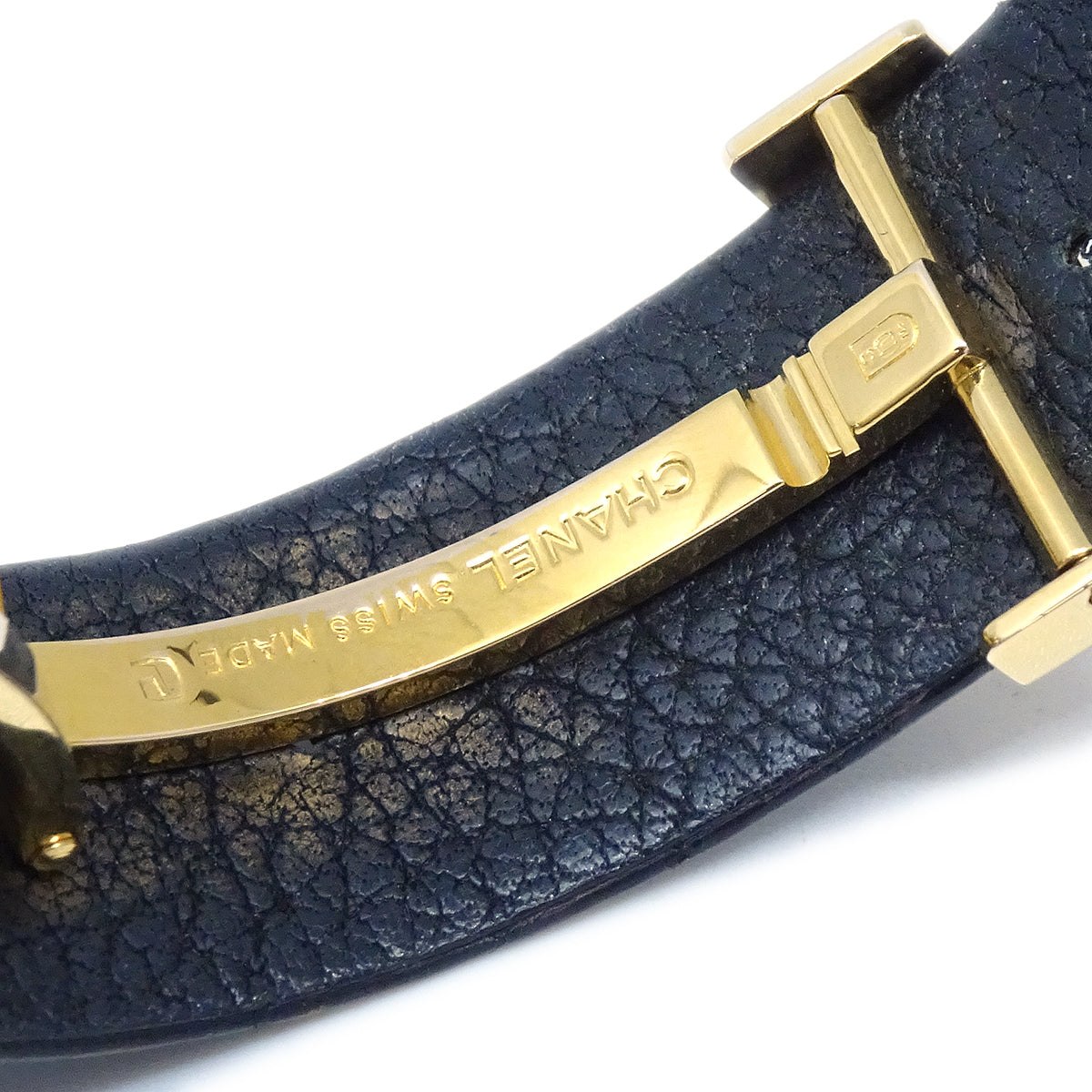 Luxury Chanel Matelasse Watch 18KYG Black Crocodile