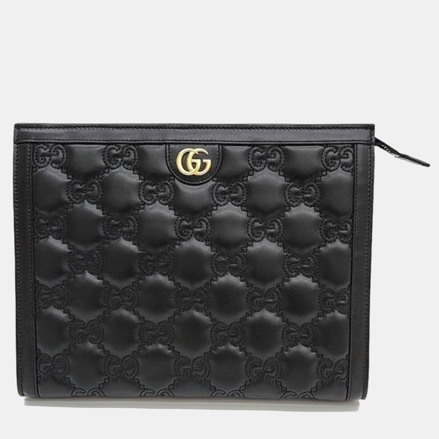 Luxury Gucci Trending 2025 Black Leather GG Clutch