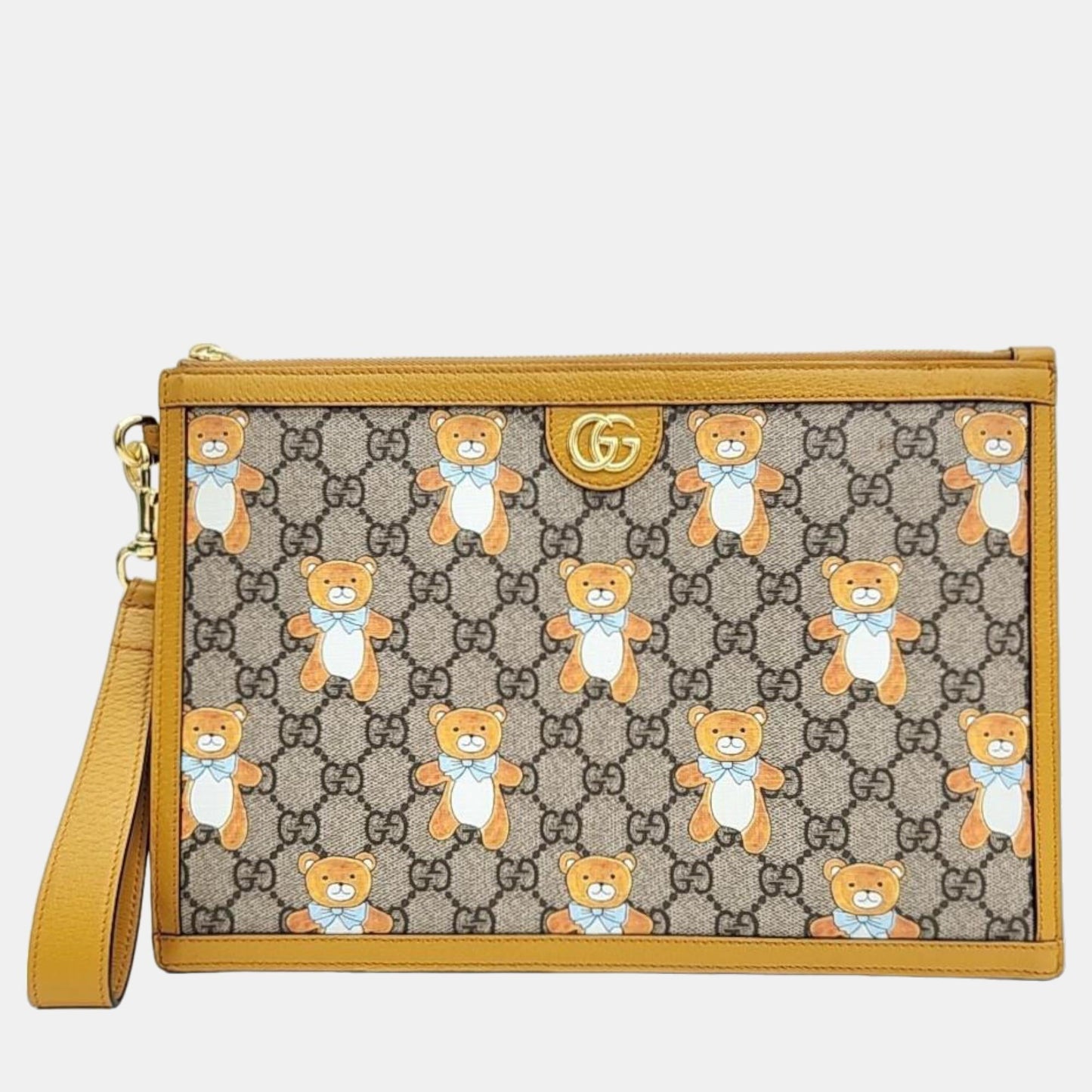 Luxury Gucci Trending 2025 Beige Leather Clutch Bag