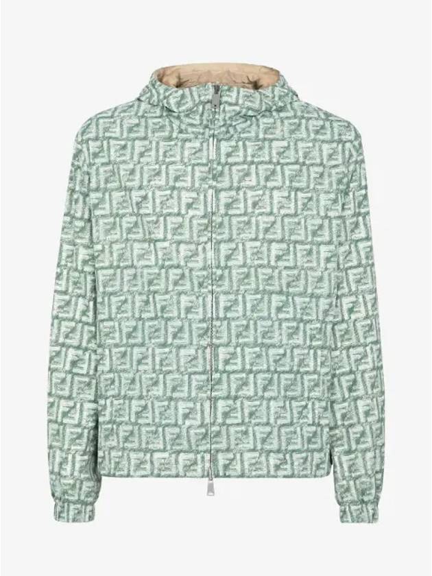 Luxury Fendi Printed Nylon Reversible Windbreaker Green
